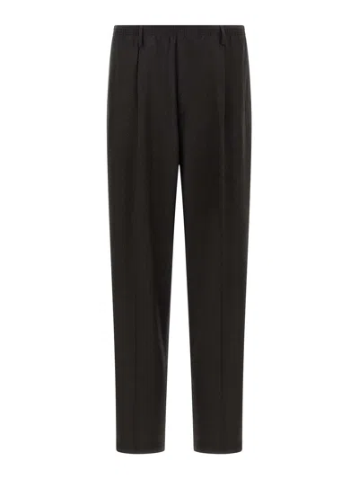Cellar Door Front Pleat Pants In Black