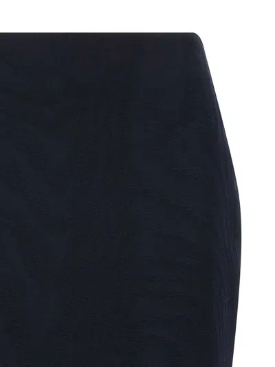 Blazé Milano Blaze Milano Maine Sussex Longuette Wool Midi Skirt In Blue
