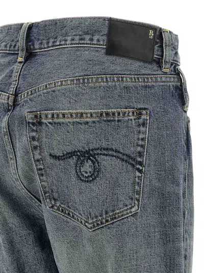 R13 Crossover Distressed Jeans In Blue