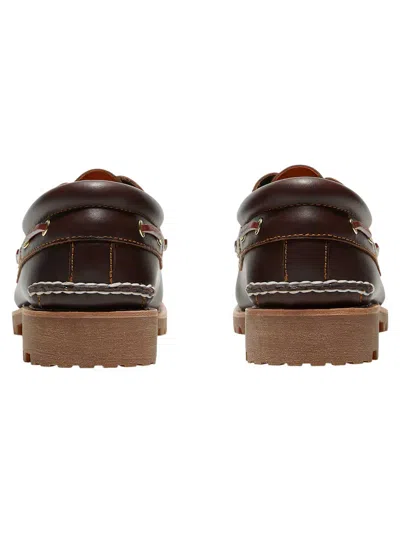 Timberland Boat Shoes Authentic 3-eye Lug Handsewn Marrone In Brown