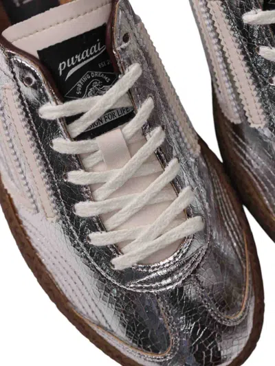 Puraai 6.01 Xs Cracked Sneakers In Silver