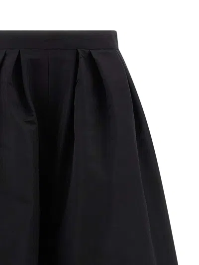 Carolina Herrera High Waist Wide Leg Pleated Trousers In Black