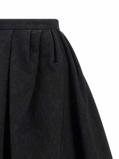 Carolina Herrera High-waisted A-line Textured Pleated Skirt In Black