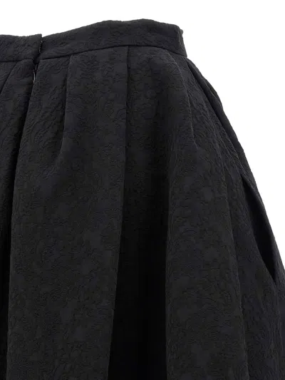 Carolina Herrera High-waisted A-line Textured Pleated Skirt In Black