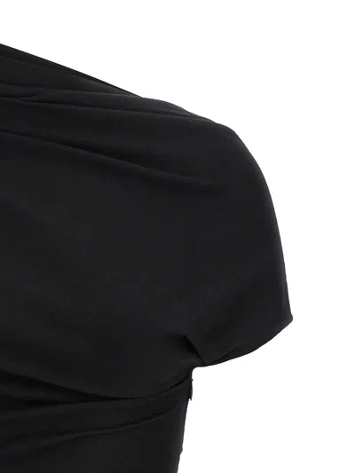 Entire Studios Flap Draped Short-sleeve Top In Black