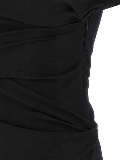 Entire Studios Flap Draped Short-sleeve Top In Black