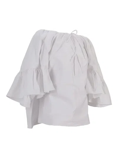 Meryll Rogge Off-shoulder Ruffled Blouse In White