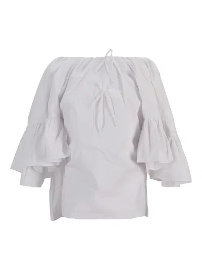 Meryll Rogge Off-shoulder Ruffled Blouse In White