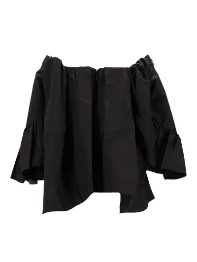 Meryll Rogge Off-shoulder Ruffled Blouse In Black