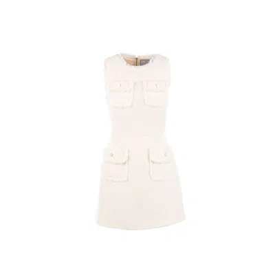 Mammu Couture Women's Tweed Dress Margaux - White, Mini In White