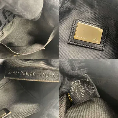 Pre-owned Fendi Zucchino Black Canvas Shoulder Bag ()