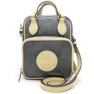 Pre-owned Gucci Beige Gray Nylon Leather Shoulder Bag ()