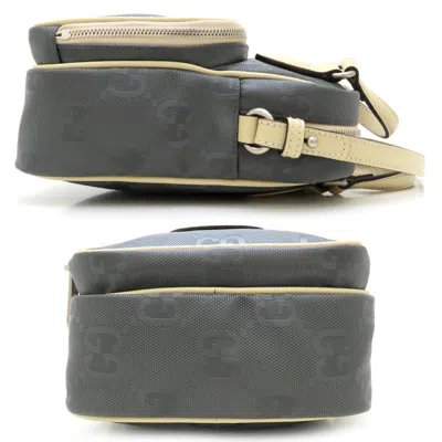 Pre-owned Gucci Beige Gray Nylon Leather Shoulder Bag ()