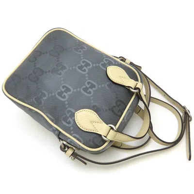 Pre-owned Gucci Beige Gray Nylon Leather Shoulder Bag ()