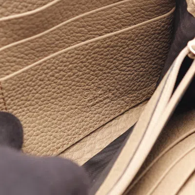 Pre-owned Gucci Beige Leather Long Wallet (bi-fold) () In Sand