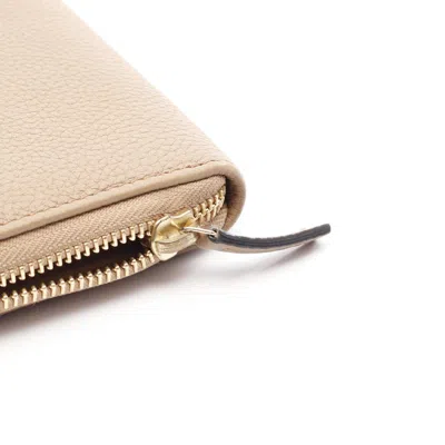 Pre-owned Gucci Beige Leather Long Wallet (bi-fold) () In Sand