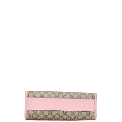 Pre-owned Gucci Beige Multi-color Pink Pvc Leather Handbag Tote Bag ()
