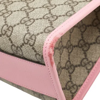 Pre-owned Gucci Beige Multi-color Pink Pvc Leather Handbag Tote Bag ()
