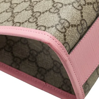 Pre-owned Gucci Beige Multi-color Pink Pvc Leather Handbag Tote Bag ()