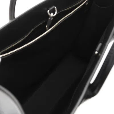 Pre-owned Gucci Black Gray Coated Canvas Leather Tote Bag ()