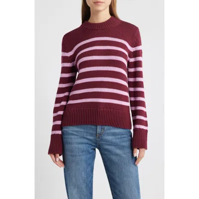Rails Alise Stripe Crewneck Cotton Sweater In Multi