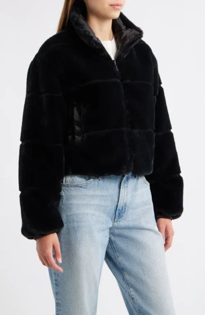 Save The Duck Laila Reversible Hooded Jacket In Black In Black