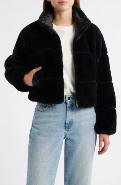 Save The Duck Laila Reversible Hooded Jacket In Black In Black