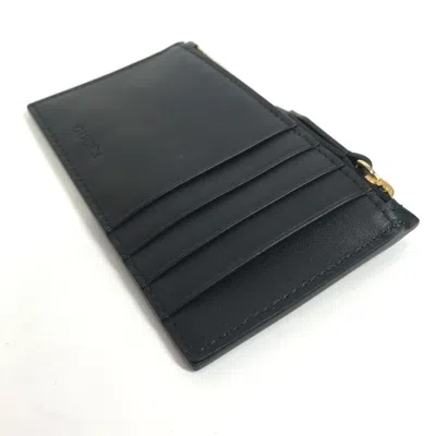 Pre-owned Gucci Black Leather Coin Purse/coin Case ()