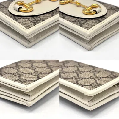 Pre-owned Gucci Gg Supreme White Gg Supreme Wallet (bi-fold) ()