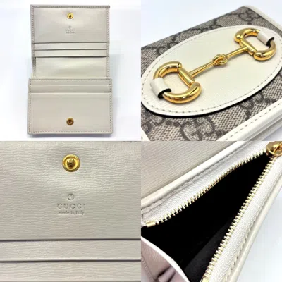 Pre-owned Gucci Gg Supreme White Gg Supreme Wallet (bi-fold) ()