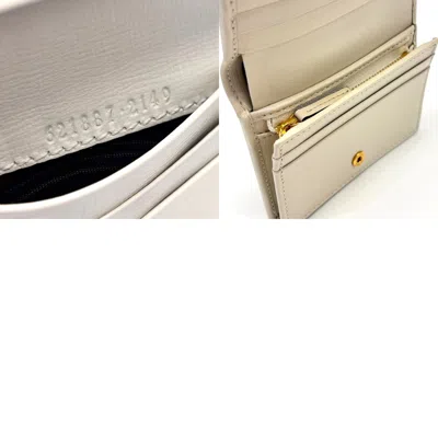 Pre-owned Gucci Gg Supreme White Gg Supreme Wallet (bi-fold) ()