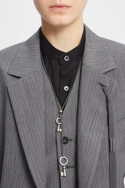 Ann Demeulemeester Pama Key Necklace In Metallic