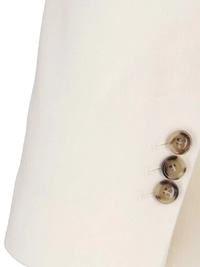 Ami Alexandre Mattiussi Double-breasted Wool Blazer With Peak Lapels And Flap Pockets In White