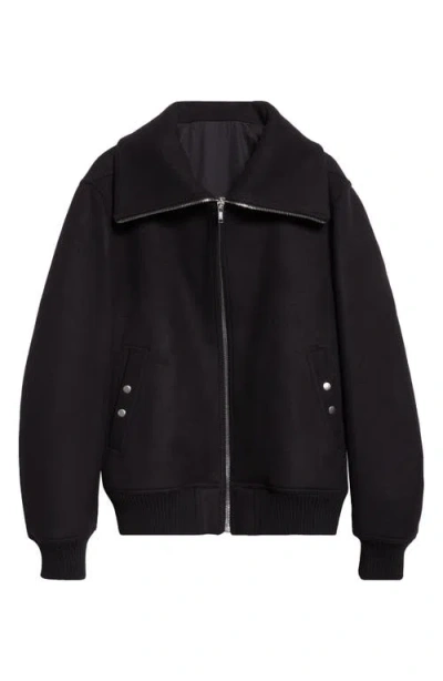 Rick Owens Blixa Dracucollar Wool Jacket In Black