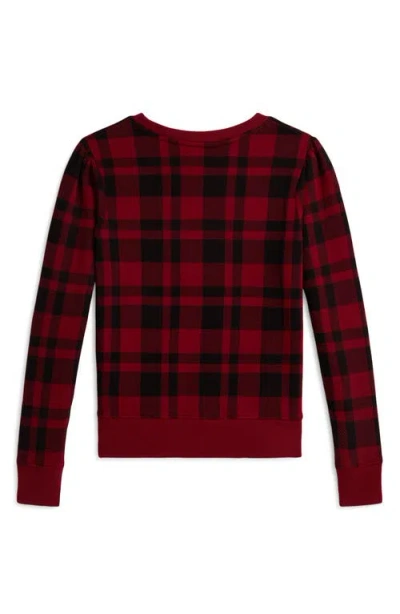 Polo Ralph Lauren Ralph Lauren Plaid Polo Bear Fleece Sweatshirt In Red