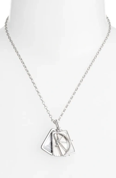 Monica Rich Kosann Sterling Silver Rectangular Pendant Necklace In Metallic