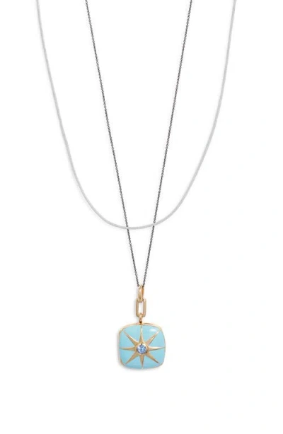 Monica Rich Kosann Enamel Vermeil Cushion Locket Necklace In Multi
