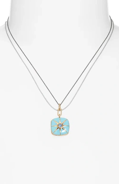Monica Rich Kosann Enamel Vermeil Cushion Locket Necklace In Multi