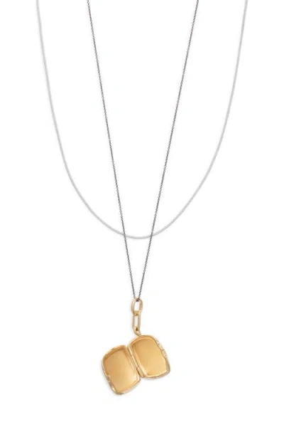 Monica Rich Kosann Enamel Vermeil Cushion Locket Necklace In Multi