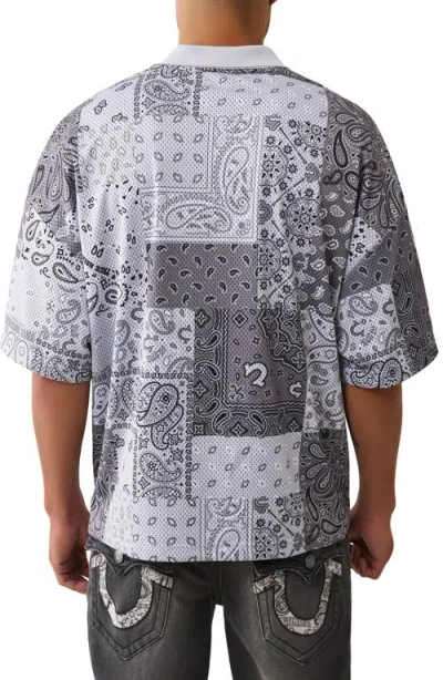 True Religion Men's Bandana Polo Shirt In Gray