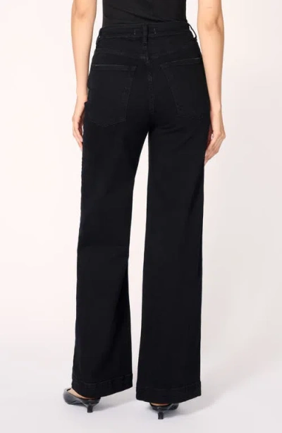 Warp & Weft Warp+weft Nce High Waist Wide Leg Jeans In Black