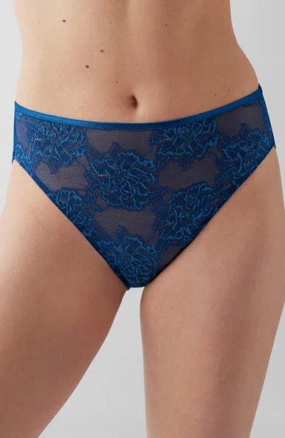 Wacoal Full Bloom Hi Cut Brief In Blue