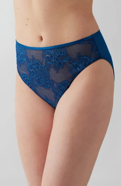 Wacoal Full Bloom Hi Cut Brief In Blue