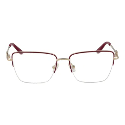 Guess Burgundy Women Optical Frames In Gold