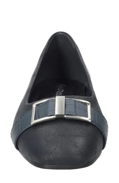 Easy Street Women's Keely Square Toe Ballet Flats In Blue