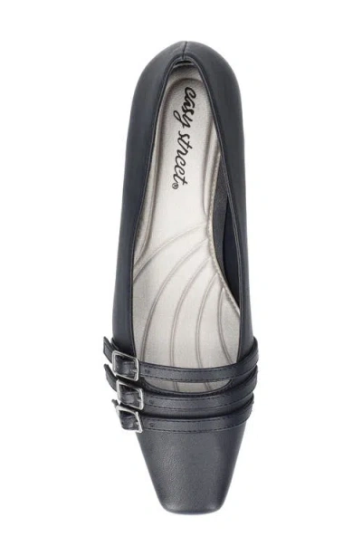 Easy Street Womens Block Heel Booties In Blue