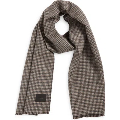 Vince Double Face Houndstooth Scarf In Gray