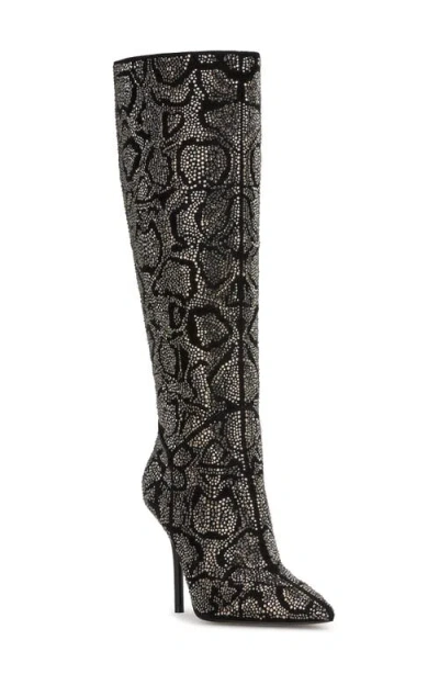 Jessica Simpson Women's Lovienn Rhinestone Stiletto Knee-high Dress Boots In Multi