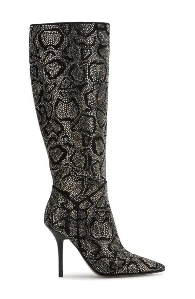 Jessica Simpson Women's Lovienn Rhinestone Stiletto Knee-high Dress Boots In Multi