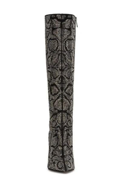 Jessica Simpson Women's Lovienn Rhinestone Stiletto Knee-high Dress Boots In Multi